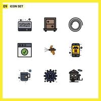 Set of 9 Modern UI Icons Symbols Signs for taxi cab app construction paint Editable Vector Design Elements