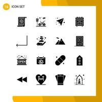 Universal Icon Symbols Group of 16 Modern Solid Glyphs of arrow baking oven road baking send Editable Vector Design Elements
