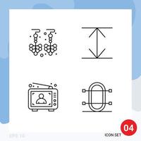 4 Creative Icons Modern Signs and Symbols of drop marketing arrows advertisement game Editable Vector Design Elements