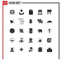 Universal Icon Symbols Group of 25 Modern Solid Glyphs of location direction bible chinese bridge Editable Vector Design Elements