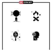 Set of Vector Solid Glyphs on Grid for analysis smoke research fire maracas Editable Vector Design Elements