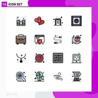 Universal Icon Symbols Group of 16 Modern Flat Color Filled Lines of payment digital code product box Editable Creative Vector Design Elements