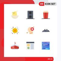 Universal Icon Symbols Group of 9 Modern Flat Colors of landscape mark discount human failure Editable Vector Design Elements