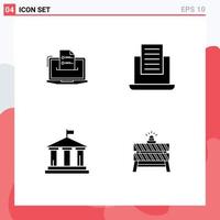 4 Creative Icons Modern Signs and Symbols of features text online web flag Editable Vector Design Elements
