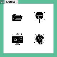 User Interface Pack of Basic Solid Glyphs of folder connections rar dessert internet of things Editable Vector Design Elements