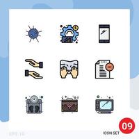 9 Creative Icons Modern Signs and Symbols of type hands phone caring iphone Editable Vector Design Elements