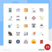 25 Thematic Vector Flat Colors and Editable Symbols of eye shadow eye paint commerce eye makeup ladle Editable Vector Design Elements