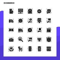 25 conjunto de iconos de comercio electrónico plantilla de ilustración de vector de icono de glifo sólido para ideas web y móviles para empresa comercial