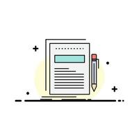 Business document file paper presentation Flat Color Icon Vector