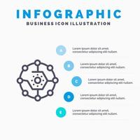 Computing Computing Share Connectivity Network Share Blue Infographics Template 5 Steps Vector Line Icon template