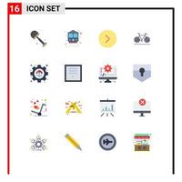 Universal Icon Symbols Group of 16 Modern Flat Colors of productivity excellency circle efficiency walk Editable Pack of Creative Vector Design Elements