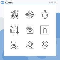 9 Thematic Vector Outlines and Editable Symbols of data integration vacuum resources equipment cleaning Editable Vector Design Elements