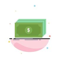 Cash dollar finance funds money Flat Color Icon Vector