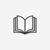 open book icon vector. textbook, library, study, literature, education, knowledge, learning symbol sign vector