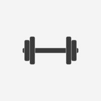 vector de icono de mancuerna. gimnasio, fitness, peso, deporte, signo de símbolo de ejercicio