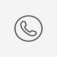 telephone, handset, call, phone icon vector button symbol sign