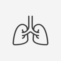 Lungs icon vector. organ, health, medical, medicine, human symbol sign vector