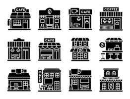 Coffee shop solid icon set 3, vector illustration