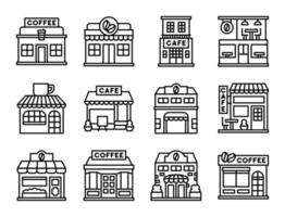 Coffee shop line icon set, vector illustration