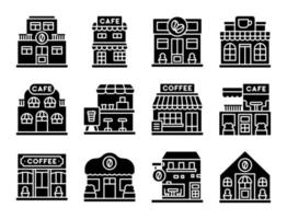 Coffee shop solid icon set 6, vector illustration