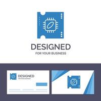 Creative Business Card and Logo template Cpu Microchip Processor Processor Chip Vector Illustration