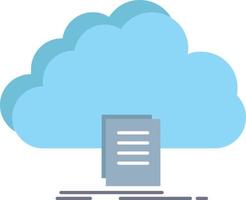 cloud access document file download Flat Color Icon Vector
