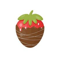 strawberry in chocolate vector