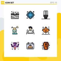 9 Creative Icons Modern Signs and Symbols of cap mind science meditation balance Editable Vector Design Elements