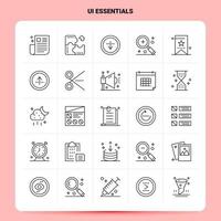 OutLine 25 Ui Essentials Icon set Vector Line Style Design Black Icons Set Linear pictogram pack Web and Mobile Business ideas design Vector Illustration