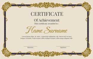 Certificate Template With Victorian Classic Style vector