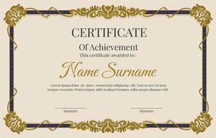 Certificate Template With Victorian Classic Style vector