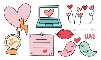 Assortment of colorful elements ready for valentine's day vector