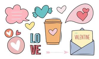 Assortment of colorful elements ready for valentine's day vector