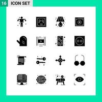 16 Creative Icons Modern Signs and Symbols of food online lamp law copyright Editable Vector Design Elements