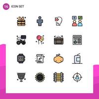 16 Thematic Vector Flat Color Filled Lines and Editable Symbols of controller tick logical online answers Editable Creative Vector Design Elements