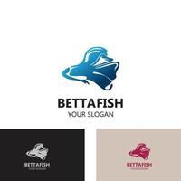 Ilustración de vector de diseño de estilo de logotipo moderno pez betta