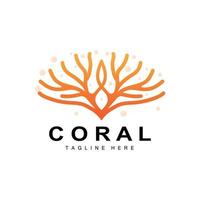 logotipo de coral, plantas marinas colocan animales marinos, vectores oceánicos, íconos de algas marinas