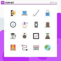 Set of 16 Modern UI Icons Symbols Signs for interface download complete down school Editable Pack of Creative Vector Design Elements