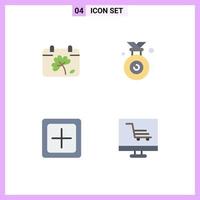 Mobile Interface Flat Icon Set of 4 Pictograms of calendar create spring winner new Editable Vector Design Elements