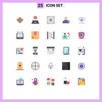 Pack of 25 creative Flat Colors of firewall user presentation new point Editable Vector Design Elements