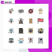 16 Creative Icons Modern Signs and Symbols of creativity mind business human cyber Editable Creative Vector Design Elements