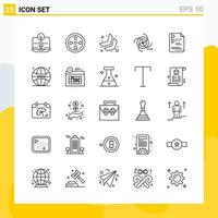 colección de 25 iconos de línea universal conjunto de iconos para web y móvil fondo de vector de icono negro creativo