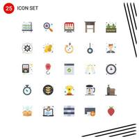 Set of 25 Commercial Flat Colors pack for agriculture drawer bug desk store Editable Vector Design Elements