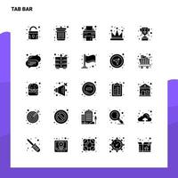 25 Tab Bar Icon set Solid Glyph Icon Vector Illustration Template For Web and Mobile Ideas for business company