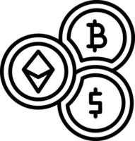 icono de línea de criptomoneda vector