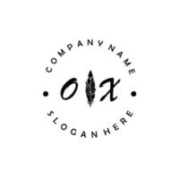 Initial OX letter logo elegant company brand luxury vector