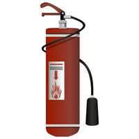 Fire extinguisher in realistic style. Colorful vector illustration on a white background.