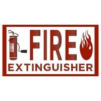 Fire extinguisher sign Sticker in realistic style. Colorful vector illustration on a white background.