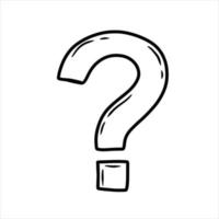 Question mark. Hand drawn Doodle FAQ symbol vector