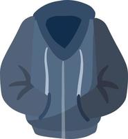 Hoodie with hood. Blue Warm clothing. Cartoon flat illustration. Sweatshirt with handles vector